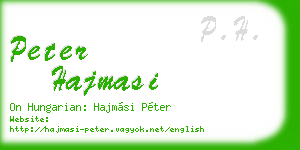 peter hajmasi business card