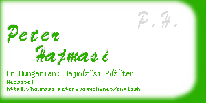 peter hajmasi business card